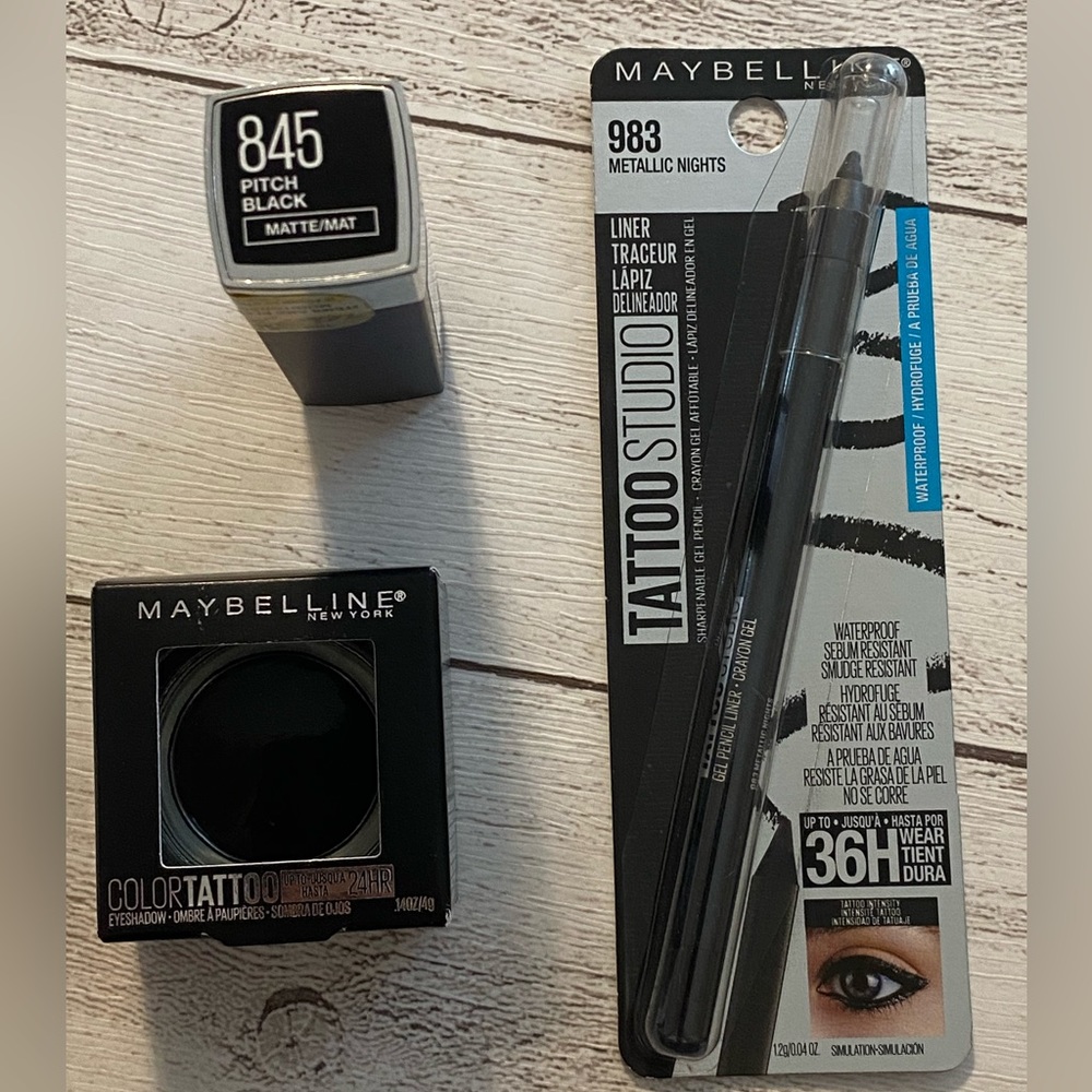 Maybelline Tattoo Studio Liner  Color Tattoo Eye Cream & Matte L lipstick